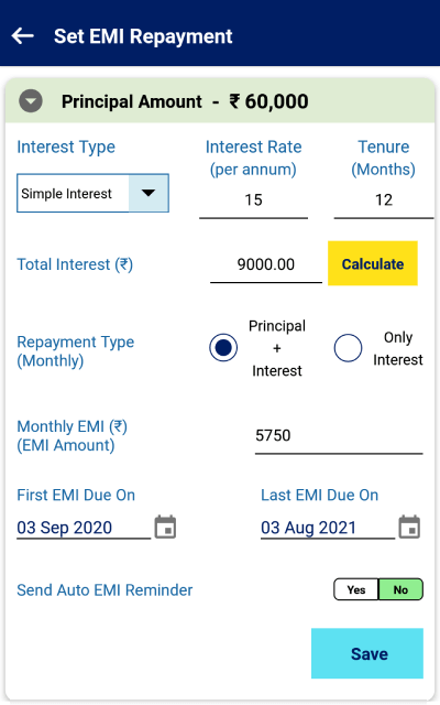 Manage Loan / EMI With Compound Interest Case